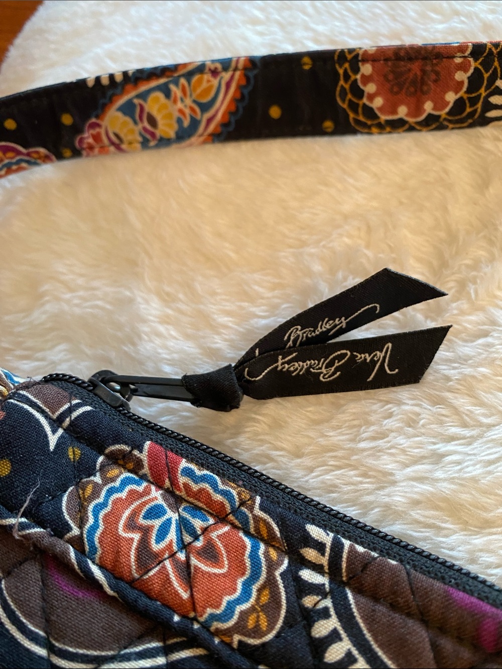 Quilted Paisley Vera Bradley Shoulder Bag in Black and Multi - Picture 3 of 7